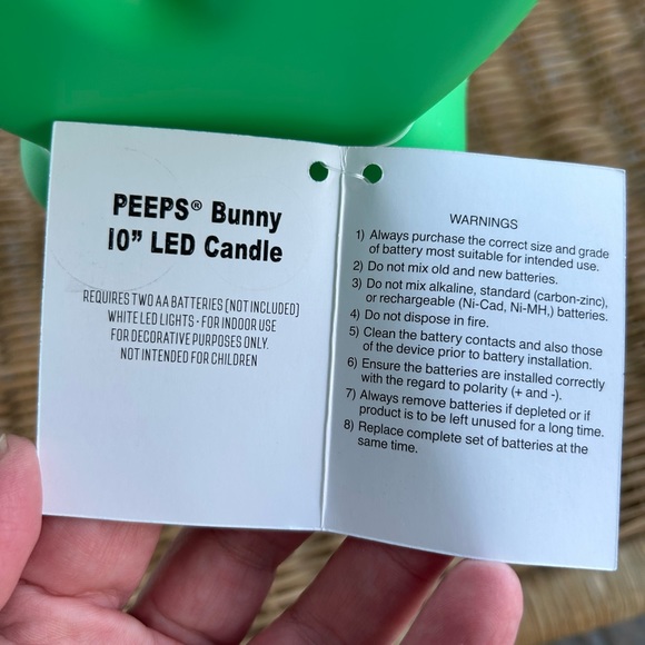 PEEPS Green 10” Easter Bunny LED Blow Mold Light Brand New - Picture 4 of 6